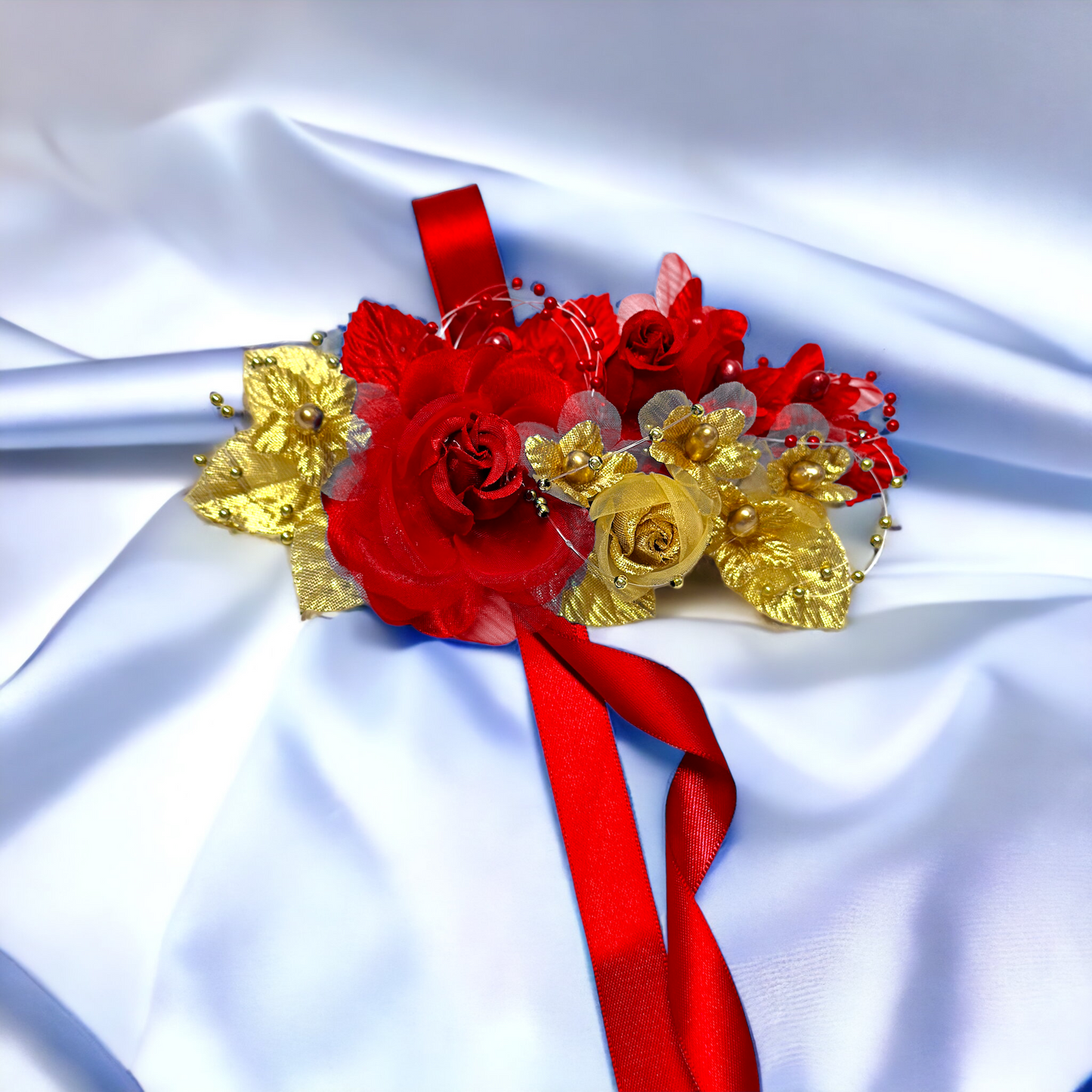 Red Quinceañera Pillow Set | Sweet 16 Full Set, Shoe Pillow, Tiara Pillow & Corsage