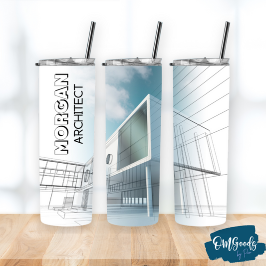 Architect Coffee Cup, Personalized. Architect Graduation Gift. 20oz Tumbler