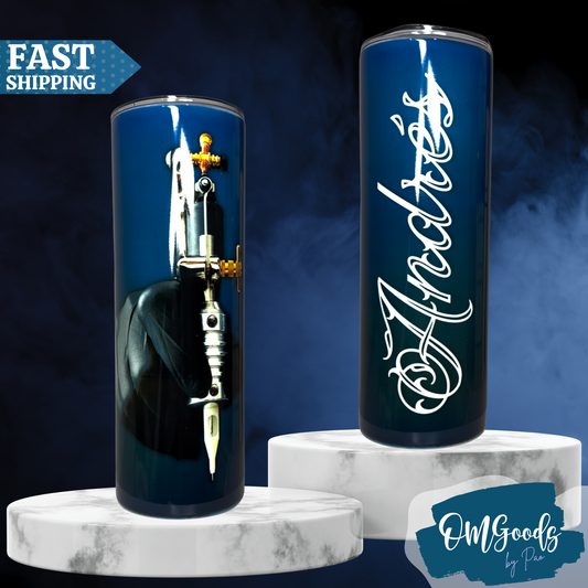 Tattoo Artist Personalized Stainless Steel Tumbler.