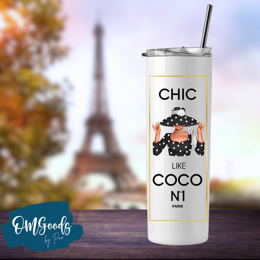 Chic Like Coco N1 20 Oz Stainless Steel Tumbler with Lid